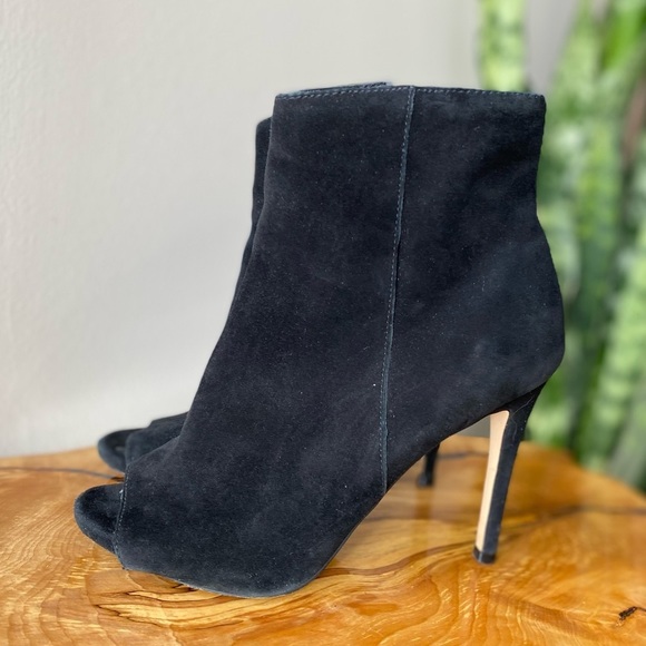 Suede Open Toe Ankle Boots - Picture 6 of 14